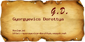 Gyorgyevics Dorottya névjegykártya